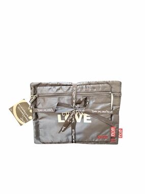 Iconic brand new Peace Love World black Cosmetic Pouch with Branded Ribbon